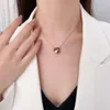 Fanjia Seven Star Ladybug Women's Silver s925 Four Leaf Grass Necklace Ins Style Light Luxury Clavicle Chain Small Design Sense