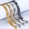 Bransoletki Charm Bracelets Davieslee Bizantyjska Bransoletka dla mężczyzn Złoto czarny srebrny kolor stali nierdzewnej Biżuteria 6811mm LKBM31 230411