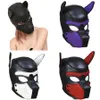 Newest Soft Dog Hooded Mask Full Over Head Latex Realistic With Ears Cosplay Mask Party333m