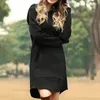 Sukienki na co dzień 2023 Spring Oversize damskie bluzy sukienka solidna czarna kieszanka z długim rękawem Kobieta luźna moda damskie ubranie