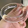 Bangle Collectible Grade Natural White Crystal Armband Women's Round Term Wide Version utan bomullsull Full penetrationskropp