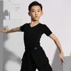 Stage Wear 2023 Latin Dance Costumes For Boys Short Sleeve Tops Performance Chacha Samba Competition Dress DN7875