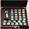 1967 al 2021 Basketball City Team Champions Championship Ring Set con scatola di legno Souvenir Uomo Donna Ragazzo Fan Brithday Regalo Hip Hop Ebreo Dhv8A