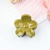 3cm Bright Surface Fashion Women Ribbon Plastic Hair Claws Crab Clamps Charm Solid Color Flower Shape Lady Small Hair Clips Headdress 2060