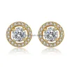 3 Colors Tra Shiny Round Studded White Stone Earrings Fl Diamond No Easy Aallergy Prong Zircon For Drop Delivery Dhgsu