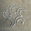 Charms 22 st/parti 29x24mm ihålig måne för smycken som gör antik silverpläterad hänge diy halsbandsarmband A048