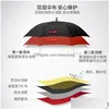 Umbrellas Umbrella Oversized Matic Fl Fiber Windproof Plussized Large Solid Doublelayer Golf Straight Rod Long Handle Advertising Pr Dhwqy