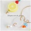 Dangle & Chandelier 3 Pcs/Set Bohemia Ladies Natural Shell Polymer Clay Yellow Lemon Crystal Beads Drop Earrings For Women G Dhgarden Dhfic