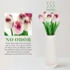 Fiori decorativi Tulipani Tulipani Bouquet finto artificiale Steli al tocco reale Composizioni floreali in finta seta Rami di forsizia Bianco