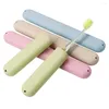 Bath Accessory Set 1 Pc Dustproof Health Tooth Brushes Protector Toothbrush Tube Cover Case Wheat Straw Portable Travel Box