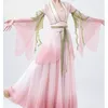 Сценическая одежда, супер бессмертный классический танцевальный костюм, женская струящаяся длинная очаровательная одежда из пряжи в древнем китайском стиле ханьфу