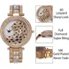 Dameshorloges Mis Quartz Fashion Bling Casual Ladies Vrouwelijk Gold Crystal Diamond Leopard For Women Clock 230410