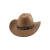 Wide Bim Hats Cowboy Hut Fedora Hüte für Frauen Mann Western Cowgirl Panama Casual Solid Belt Band Breitkandel Sombrero Hombre Dhgarden Dhbwi