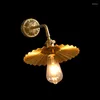 Стеновая лампа Американская ретро полная медная спальня минималистская китайский стиль Wabi-Sabi японский светодиод