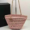 Totes Designer-Tasche Bag and Sweet Grass Woven Bag Pink und vielseitige Out Bag Soulder Bagblieberryeyes