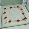 100% Silver Fashion Classic Lucky Clover Necklace ten motif necklaces Cleef flower10 charms pendant 18k gold set Bracelet Ladies Girls Valentines design Jewelry van