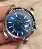 U1 St9 Steel Mens Watches Blue GMT Automatic Movement Small Dial Sapphire Calendar 42mm Watch Watchless Sky Lristwatches