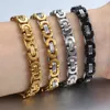 Bransoletki Charm Bracelets Davieslee Bizantyjska Bransoletka dla mężczyzn Złoto czarny srebrny kolor stali nierdzewnej Biżuteria 6811mm LKBM31 230411