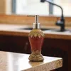 Liquid Soap Dispenser Vintage Oil Shampoo Lotion Jar Bottle Glass tom duschgel pressflaskor Tryck Bottling Badrum267A