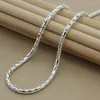 Kedjor Raffinerade uttalanden Mäns 925 Sterling Silver Fashion 4mm Women Jewely Necklace