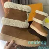Designer Women Pillow Winter Ankle Boot Flowers Print Lace UP Shoes Outdoor Waterproof Down Luxury Keep Warm Cotton Snow Shoe