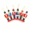 Christmas Decorations 6pcs Merry Christmas Decorations Kids Nutcracker Soldier Doll 12cm Wooden Pendants Year Ornaments For Navidad Xmas Tree 231110