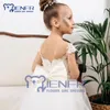 Girl Dresses White Lace Flower For Wedding With Trailing Birthday First Communion Party Kids Special Occasion Ball Gown