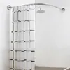 Shower Curtains Curtain Pole Space Saving Rail Rod Heavy Loaded Bath Hardware