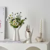 Wazony w stylu nordyckim dekoracje domowe biuro Dekoracja Dekoracja salonu Wazony biały ceramiczny wazon ręczny do hydroponicznego układu kwiatowego P230411