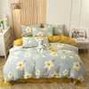 Ensembles de literie Home Set 3 pièces 1 housse de couette 2 taies d'oreiller processus de lavage en microfibre motif imprimé floral taille simple ou double