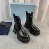 Botas Monolith Polish Bolsa Ankle Boot Preto Bege Branco Rosa Azul Escovado Couro Nylon Desert Mulheres Booties B0N3 #