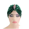 Beanie/Skull Caps New Women Veet Turban African Pattern Knot Headwrap Warm Hats Ladies Chem Cap Bandanas Alloy Hair Accesso Dhgarden Dheum