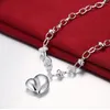 Ожерелья с подвесками, посеребренное ожерелье для женщин, в форме сердца, очаровательная цепочка, цвет, модные свадебные украшения, оптовая продажа