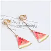 Pendants Trendy Fruit Watermelon Pendant Stberry Kiwi Clip Earrings For Women Cute Food No Ear Hole Jewelry Gift Drop Delivery Home Dhytt