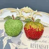 Brooches Vintrage Apple Color Rhinestone Red Green Sweet Little Refreshing Couple Brooch