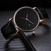 Wristwatches Simple Man Watches 2023 Elegant Men's Wristwatch Clock Leather Stainless Steel Belt Business Electronic Gift Orologio Uomo