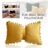 Pillow Nordic Ins Cute Bow Velvet Cover Princess Seat Chair Pompom Decorative Throw Case Girl Room Decor