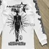 Herrspårar Hellstar Long Sleeve T-shirt Big Print Hell Star Black White Men Women Top tee t shirt J231111