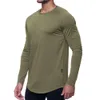 Lu masculino yoga outfit esportes manga longa camiseta estilo esporte dos homens treinamento apertado roupas de fitness elástico secagem rápida wear venda quente