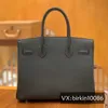 Sac Fait Main Designer Fil Cire Couture Bk30 Original Epsom Palm Cuir Portable Femme Luxe Noir