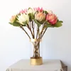 Dekorativa blommor King Protea Single Branch Artificial Flower Native Wedding Floral Bouquet Christmas Party Home Decoration