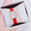 Zegarwatches kobiet mody swobodny zegarek luksusowy skórzany zespół kwarc kwadratowy cukierki kolorowe zegarki Temperament Bracele for Ladies prezent reloJ