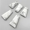 Pingente colares natural branco howlite pingentes cura pedra jasper trapezoidal charme jóias fazendo diy colar brincos acessórios