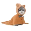 犬のアパレルペットブランケット冬用寝袋猫マントマントコート温かいフード付きは、落下を防ぐために固定できます