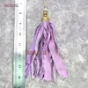 Pendanthalsband 10st Light Purple Gold Color Cap Sari Silk med Crystal och Rhinestone Ball Lavander Garn Ribbon Tassel PM20062