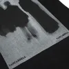 メンズTシャツメンヒップホップTシャツストリートウェアダークスタイルシャドウ印刷Tシャツ夏半袖TシャツHARAJUKU COTTONT TOPS TEES BLACK 230411