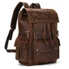 School Bags Drop Leather Backpack Vintage Top Grade Fashion Bag Pack Travel Men Male Day Crazy Horse