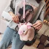 Evening Bags Cute Pig Shoulder Bag Plush Stuffed Animal Crossbody Women Fashion Winter Soft Purse Cartoon Handbags Phone Money Storage 231110