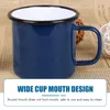 Mugs 2 Pcs Ceramic Coffee Mug Lid Enamel Cup Handle Insulated Travel Drinking Glass Bubble Tea Colored
