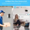 Doorbells Tuya Smart 1080p Pil Güçlü Dijital Kapı Sihirli Göz Peephol Kapı Zili Kamera Görüntüleyicisi Alexa Google Duyuru Ses Komutu YQ231111